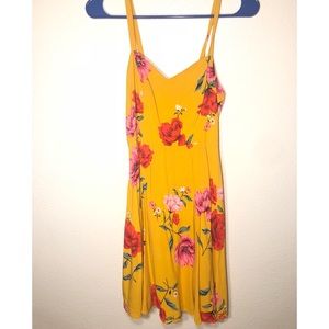 Mustard Yellow Floral Dress
